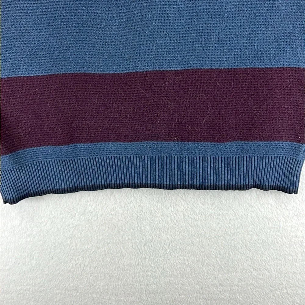 Zara Man Pullover Sweater Sz S/M* Blue/Purple Crew Neck Striped Cotton Blend
